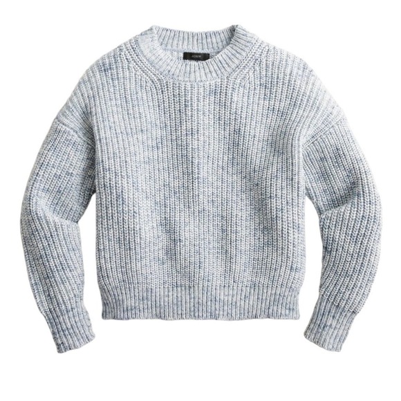 J Crew Marled cotton-blend crewneck knit sweater Midnight Spray Dye M - Picture 1 of 9